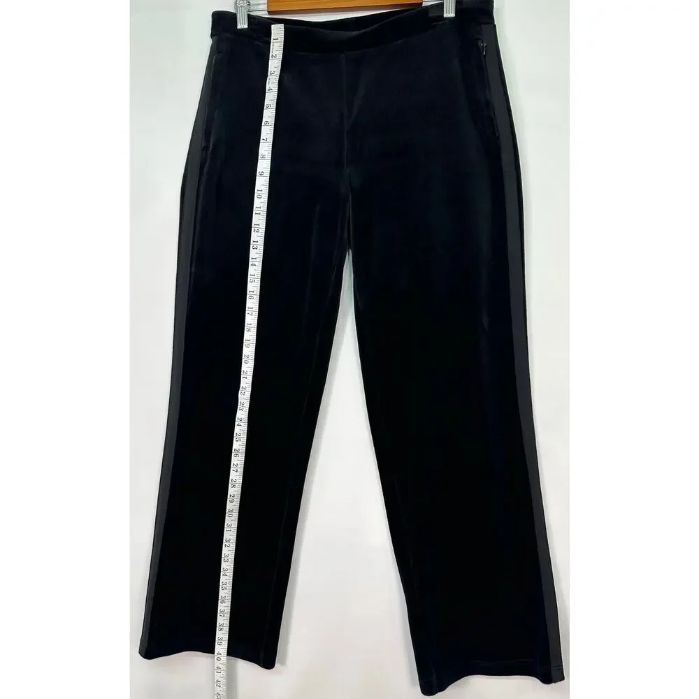 Lauren Active Ralph Lauren Black Velvet Active Track Pants Size Medium